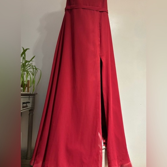 Azazie Claudine Elegant Bridesmaid Dress – Burgundy, Size A18 (Plus) - Picture 9 of 12